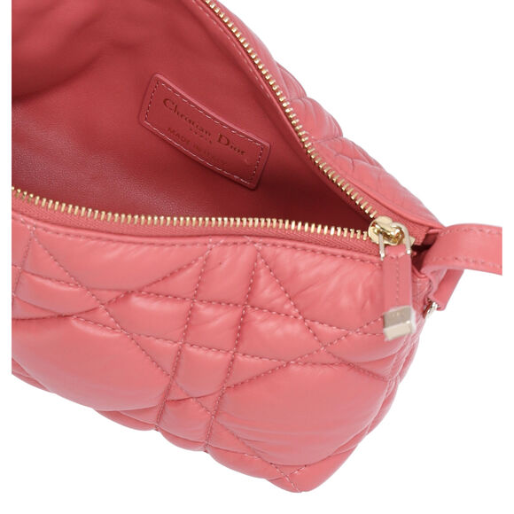 Christian Dior Nomade Pouch Small Cannage Stitching Handbag Pink Leather - Picture 7 of 7